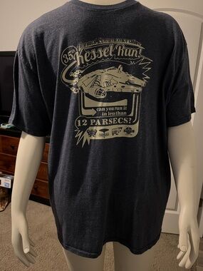 Men's Graphic T-Shirt - Heather Navy Blue Kessel Run Design